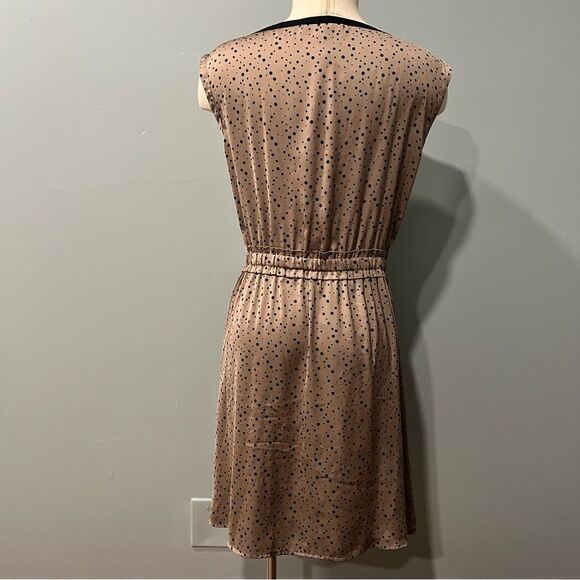 Ann Taylor Loft Brown Polka Dot Sleeveless Dress Size Medium - Picture 3 of 7